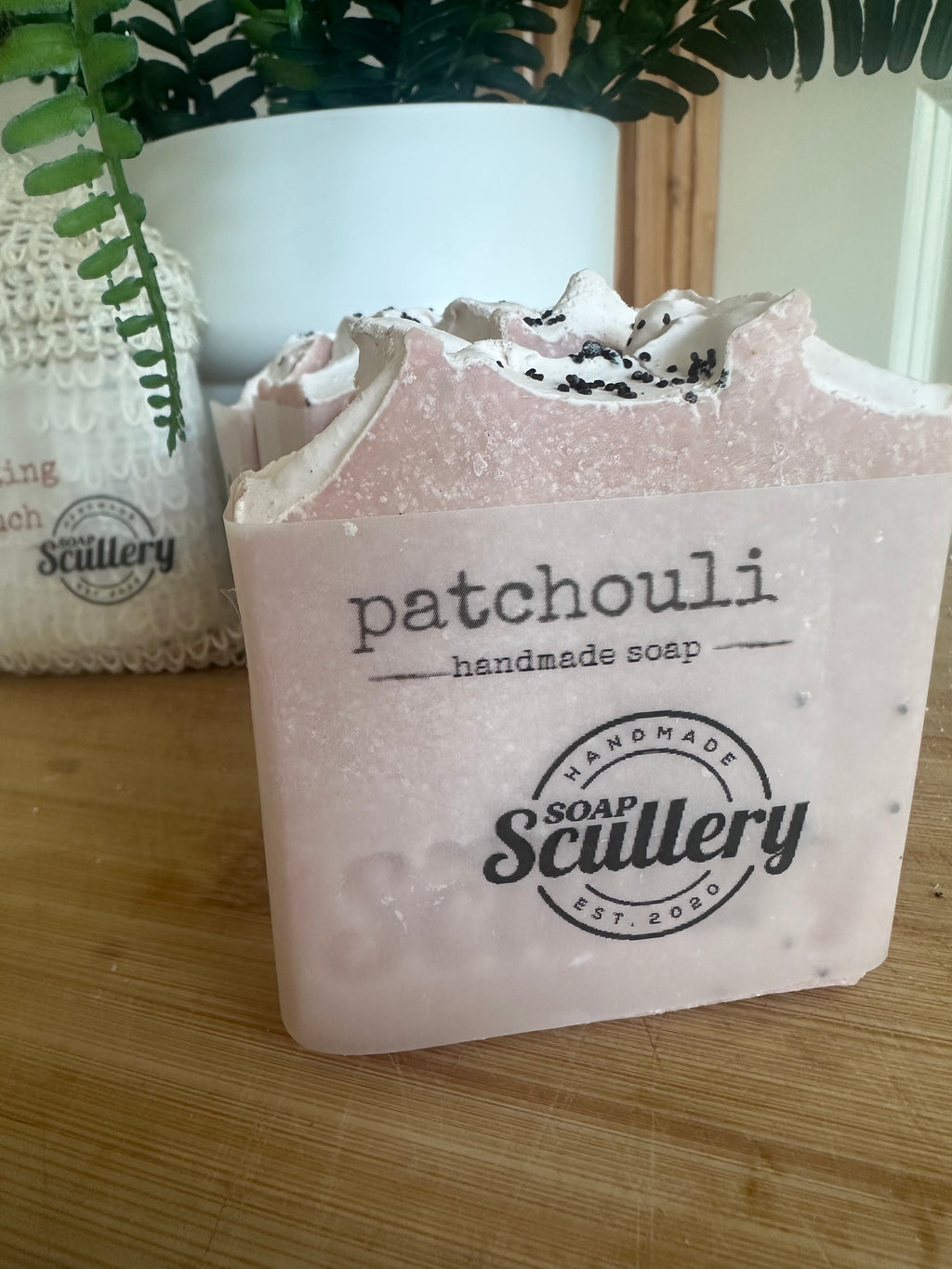 Handmade Soap - Patchouli & French Pink Clay Salt Bar
